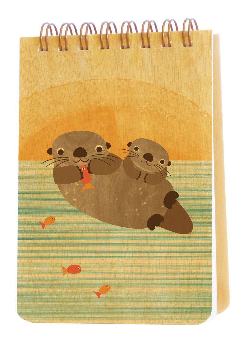 Wood Mini Notebook otters