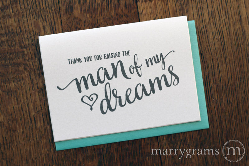 Thank You for Raising the Man of My Dreams Card for In-Laws