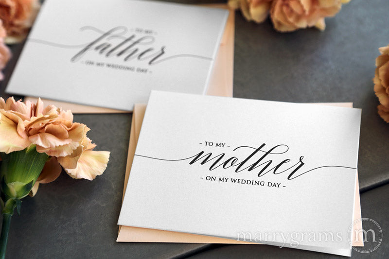 To My Family mother and father Wedding Day Card Delicate Style