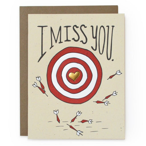 I miss card with darts and arrows target