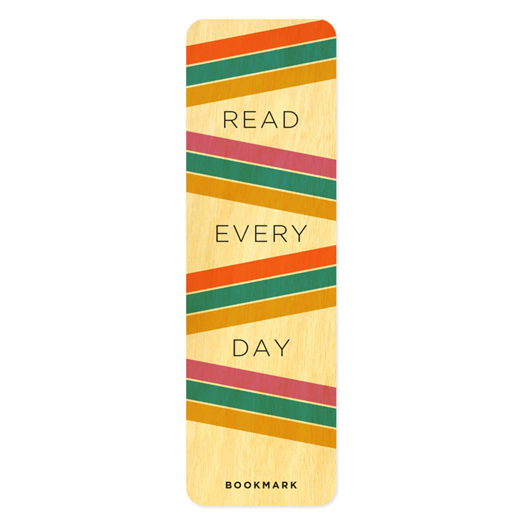 Wood Bookmark Read Every Day Stripes