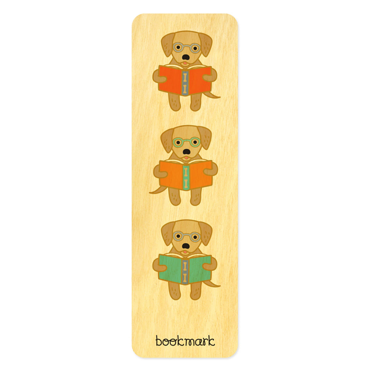 Wood Bookmark reading dog