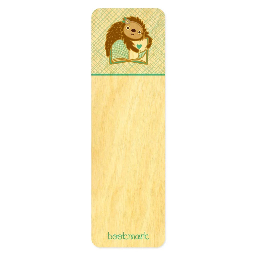 Wood Bookmark Book Sloth