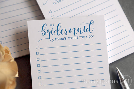 My Bridesmaid To-Do's Notepad