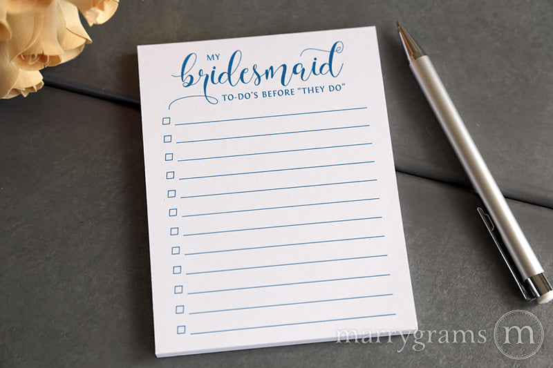 My Bridesmaid To-Do's Notepad