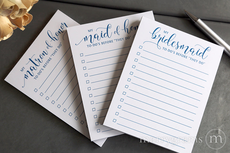 My Matron of Honor To-Do's Notepad