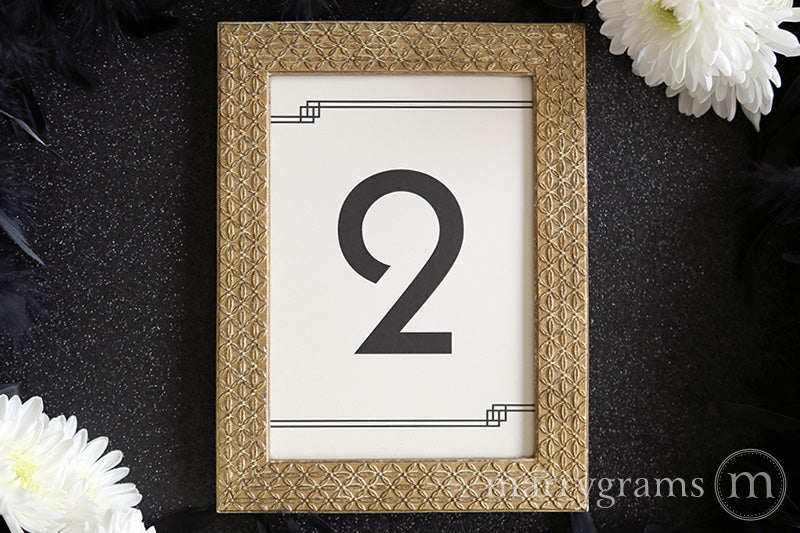 Numerical Wedding Table Number Signs Deco Style