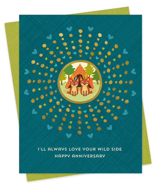 Wild Side Red Fox Anniversary Card