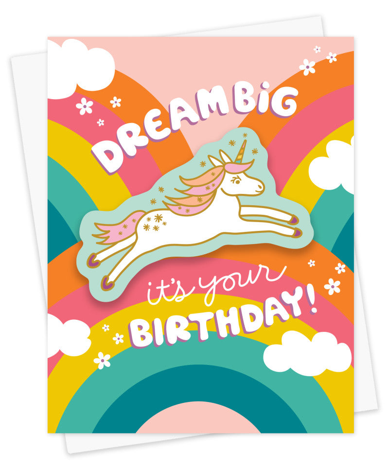 Unicorn Dream Big Birthday Sticker Card