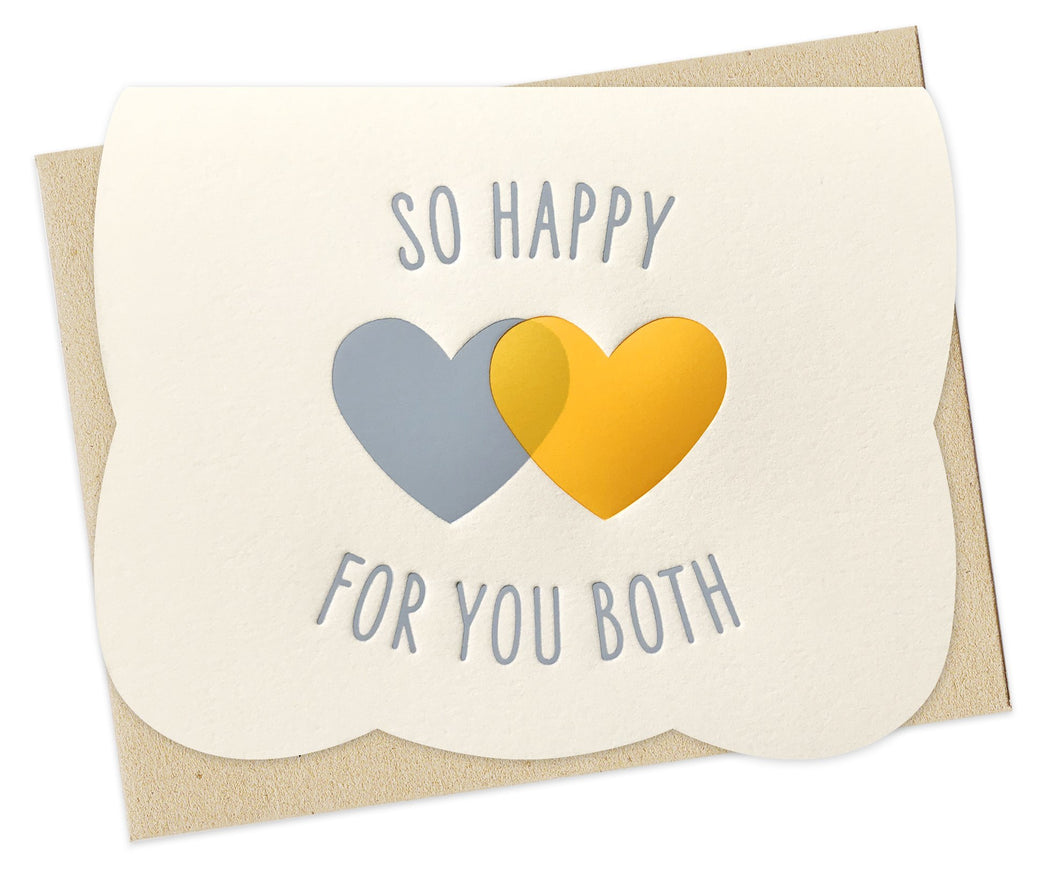 So Happy for You Both Two Hearts Card