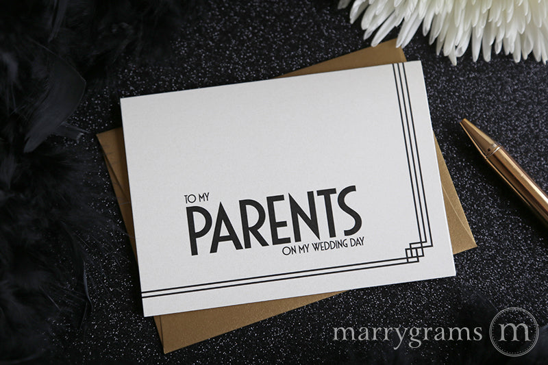 To My Family parents Wedding Day Card Deco Style