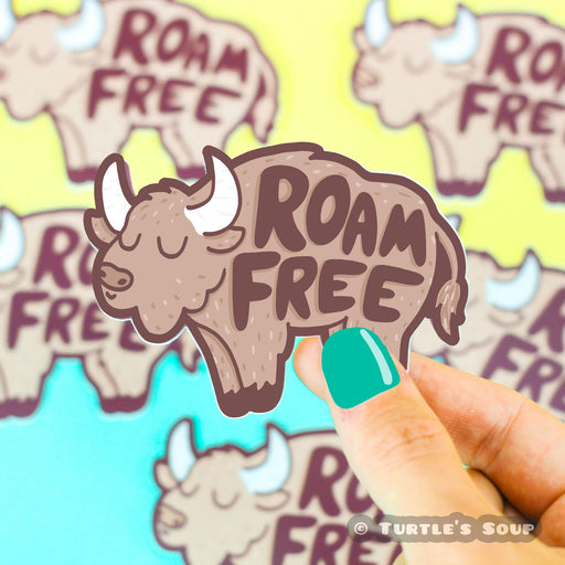 Roam Free Buffalo Vinyl Sticker