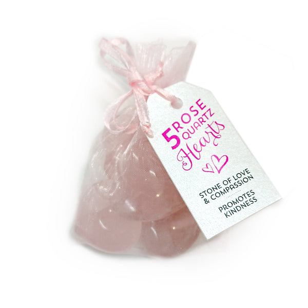 Bundle of 4 Small Rose Quartz Hearts