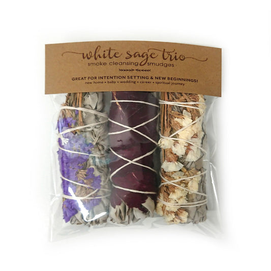 White Sage Smudge Trio