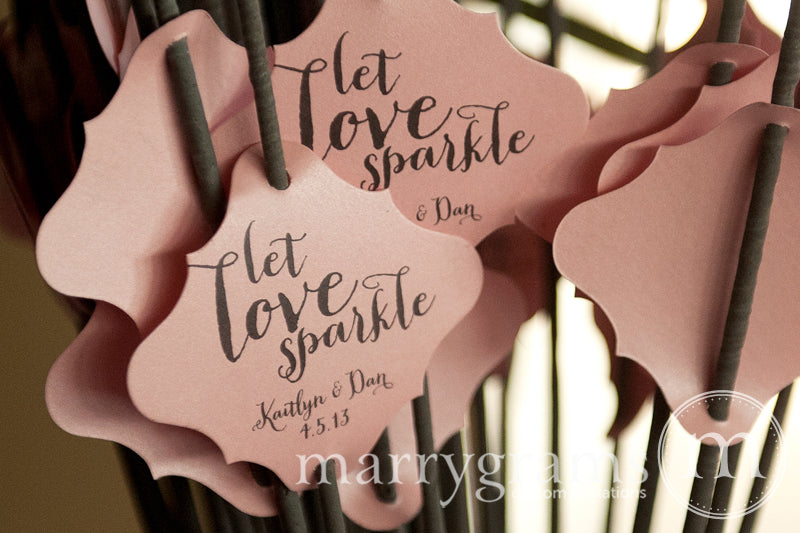 Let Love Sparkle Wedding Sparkler Tags Thick Style
