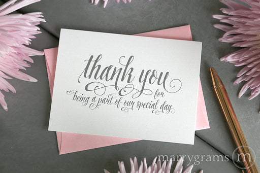 Our Special Day Vendor Thank You Card Romantic Style