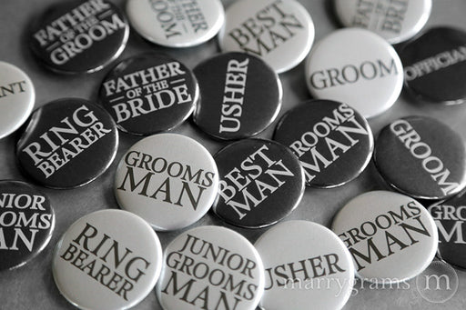 Guys Bridal Party Buttons