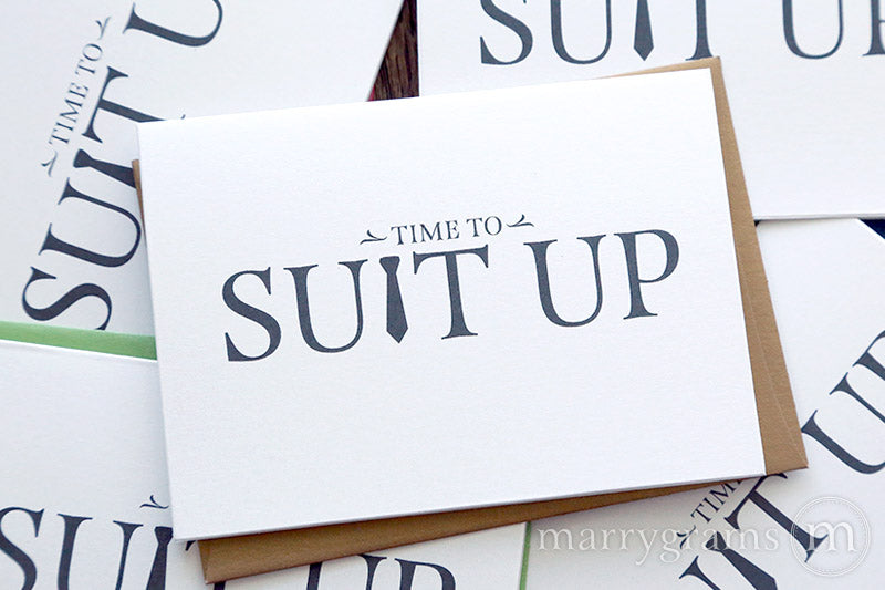 Suit Up Be My Groomsman Proposal Card