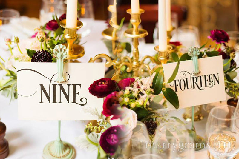 Wedding Table Number Signs Enchanting Style