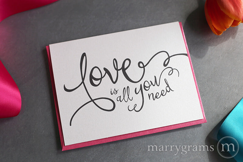 Love is All You Need Engagement Wedding Wishes Card