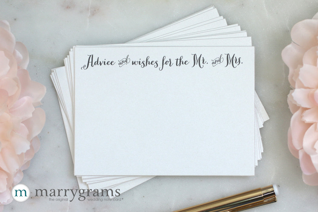 Advice & Wishes for the Mr. and Mrs. Cards Thick Style Rustic Wedding