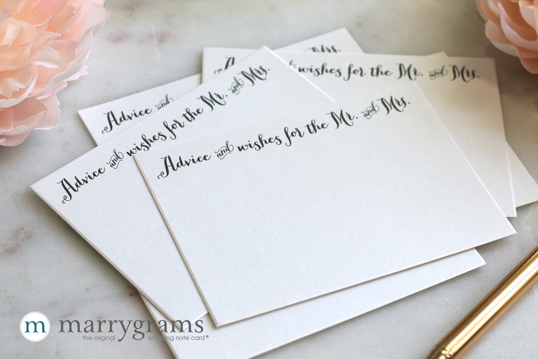 Advice & Wishes for the Mr. and Mrs. Cards Thick Style Rustic Wedding